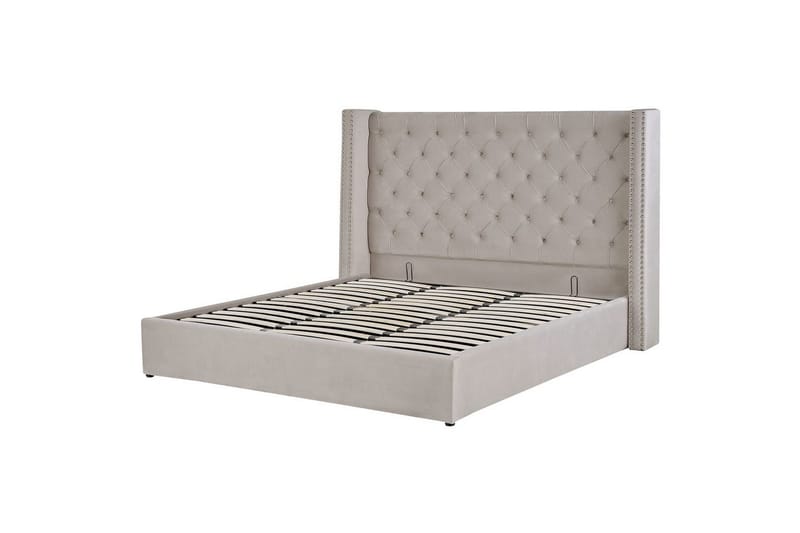 Seng med oppbevaring Lubbon - Sølv, 180x200 cm - Møbler - Senger - Sengeramme & sengestamme