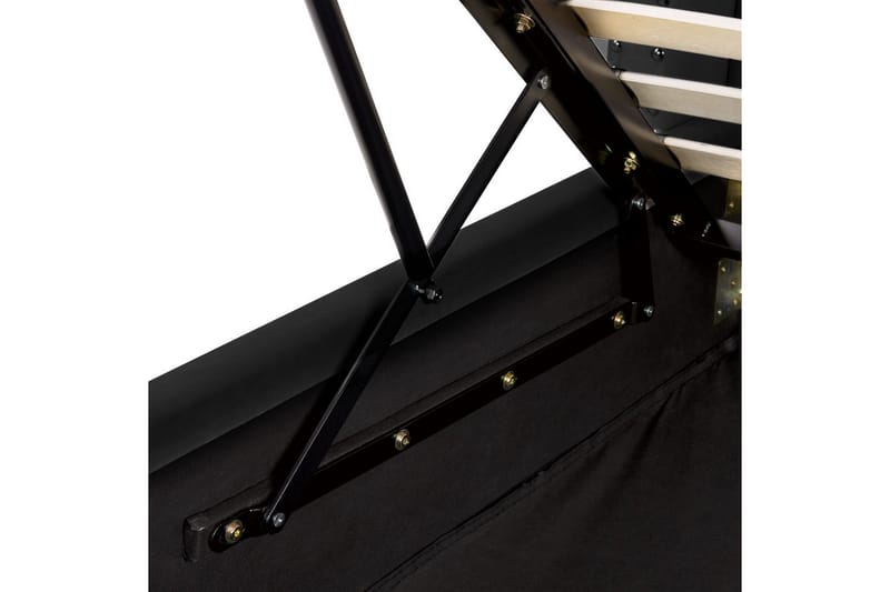 Seng med oppbevaring Lubbon - Svart, Sølv, 180x200 cm - Møbler - Senger - Sengeramme & sengestamme