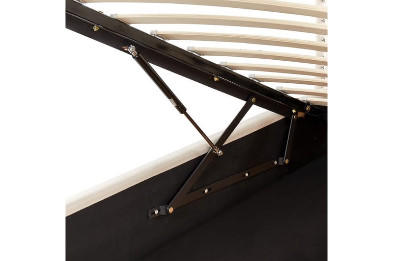 Seng med oppbevaring Metz - Beige, Sølv/Fløyel, 90x200 cm - Møbler - Senger - Sengeramme & sengestamme