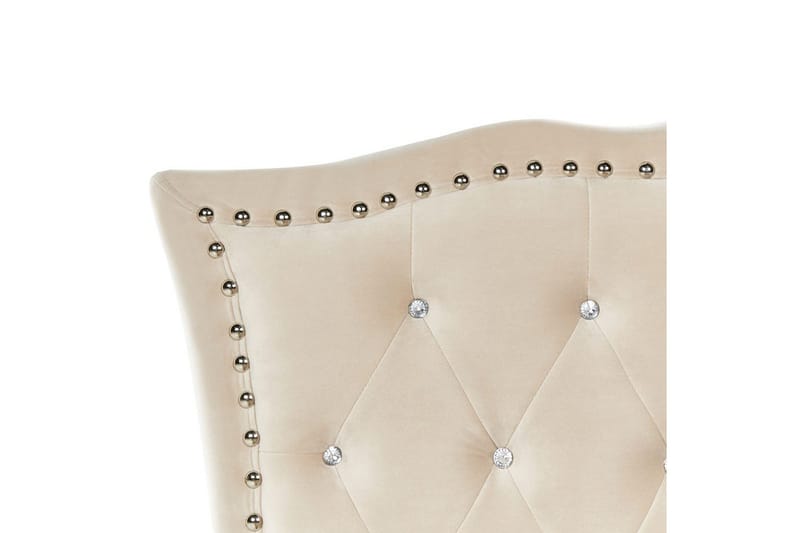 Seng med oppbevaring Metz - Beige, Sølv/Fløyel, 90x200 cm - Møbler - Senger - Sengeramme & sengestamme