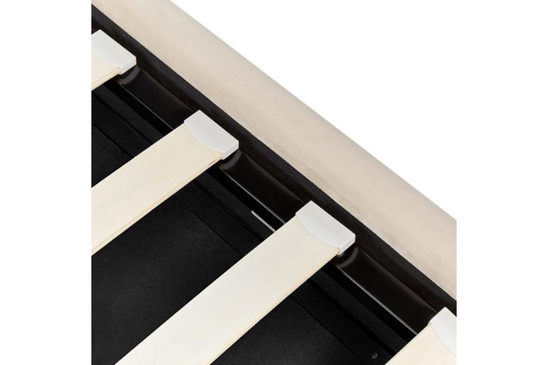 Seng med oppbevaring Metz - Beige, Sølv/Fløyel, 90x200 cm - Møbler - Senger - Sengeramme & sengestamme