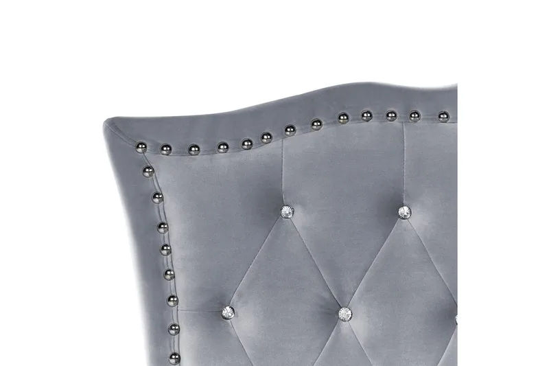 Seng med oppbevaring Metz - Grå, Sølv/Fløyel, 90x200 cm - Møbler - Senger - Sengeramme & sengestamme