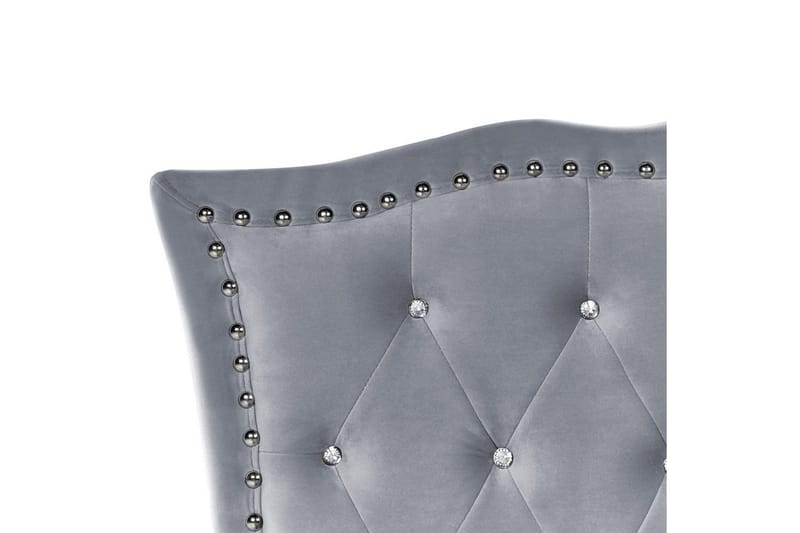 Seng med oppbevaring Metz - Grå, Sølv/Fløyel, 90x200 cm - Møbler - Senger - Sengeramme & sengestamme