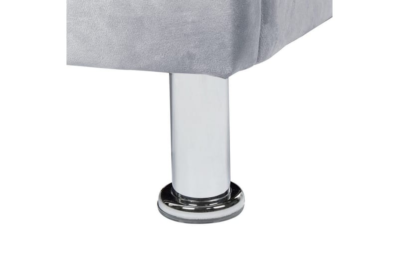 Seng med oppbevaring Metz - Grå, Sølv/Fløyel, 90x200 cm - Møbler - Senger - Sengeramme & sengestamme