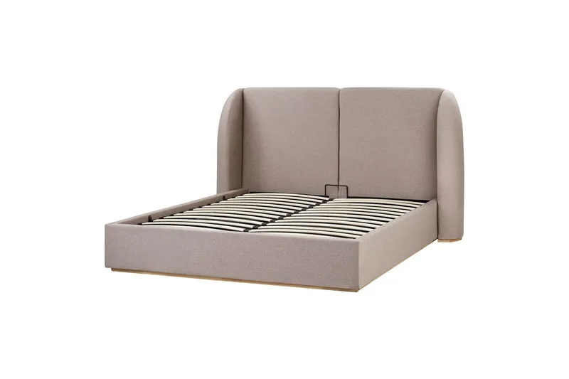 Seng med oppbevaring Monestier - Beige, 160x200 cm - Møbler - Senger - Sengeramme & sengestamme