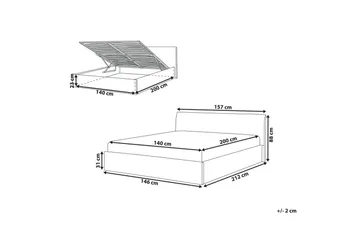 Seng med oppbevaring Orbey - Beige, 140x200 cm - Møbler - Senger - Sengeramme & sengestamme
