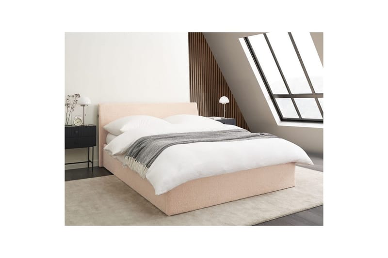 Seng med oppbevaring Orbey - Beige, 140x200 cm - Møbler - Senger - Sengeramme & sengestamme