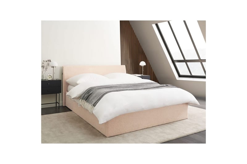 Seng med oppbevaring Orbey - Beige, 140x200 cm - Møbler - Senger - Sengeramme & sengestamme