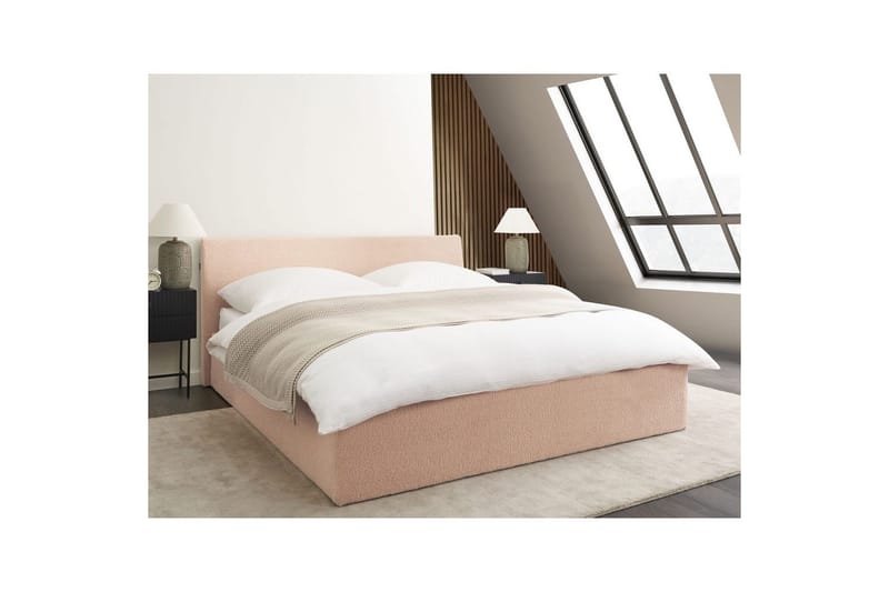 Seng med oppbevaring Orbey - Beige, 160x200 cm - Møbler - Senger - Sengeramme & sengestamme