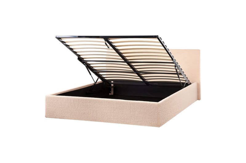 Seng med oppbevaring Orbey - Beige, 160x200 cm - Møbler - Senger - Sengeramme & sengestamme