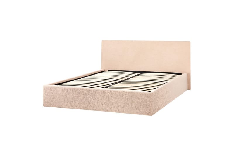 Seng med oppbevaring Orbey - Beige, 160x200 cm - Møbler - Senger - Sengeramme & sengestamme