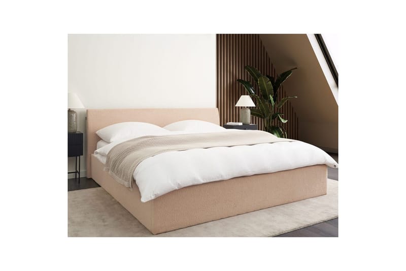 Seng med oppbevaring Orbey - Beige, 180x200 cm - Møbler - Senger - Sengeramme & sengestamme