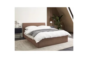 Seng med oppbevaring Orbey - Brun, 140x200 cm - Møbler - Senger - Sengeramme & sengestamme