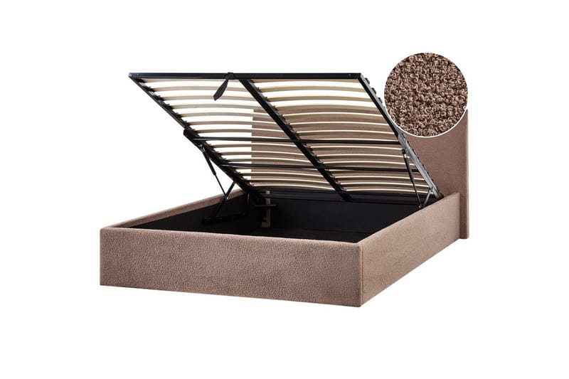 Seng med oppbevaring Orbey - Brun, 140x200 cm - Møbler - Senger - Sengeramme & sengestamme