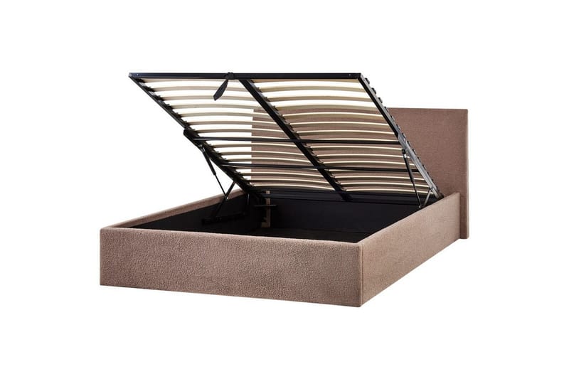 Seng med oppbevaring Orbey - Brun, 140x200 cm - Møbler - Senger - Sengeramme & sengestamme