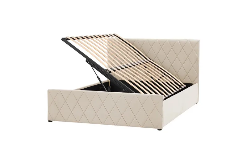Seng med oppbevaring Rochefort, Beige, 140x200 cm