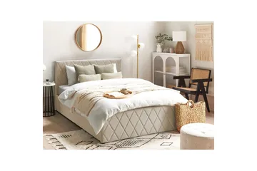 Seng med oppbevaring Rochefort - Beige, 140x200 cm - Møbler - Senger - Sengeramme & sengestamme