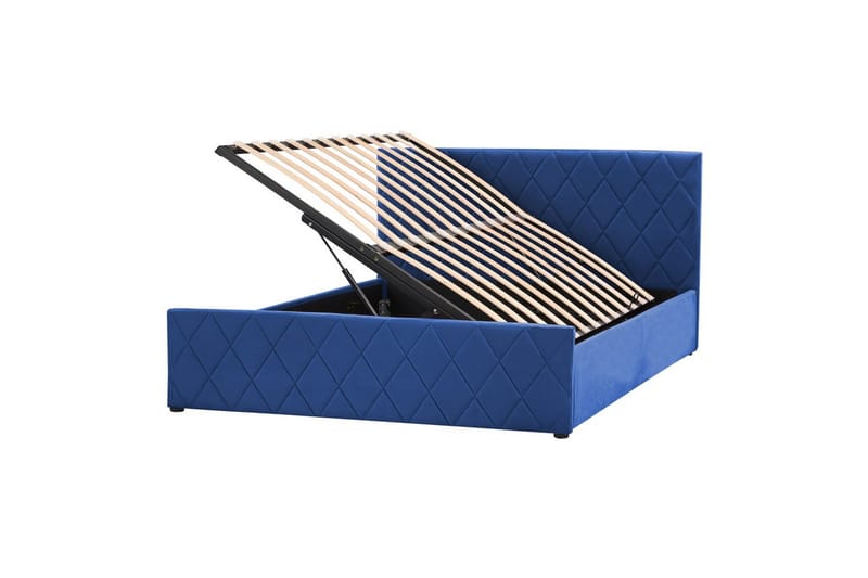 Seng med oppbevaring Rochefort - Blå, 140x200 cm - Møbler - Senger - Sengeramme & sengestamme