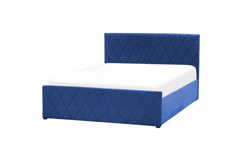 Seng med oppbevaring Rochefort - Blå, 140x200 cm - Møbler - Senger - Sengeramme & sengestamme