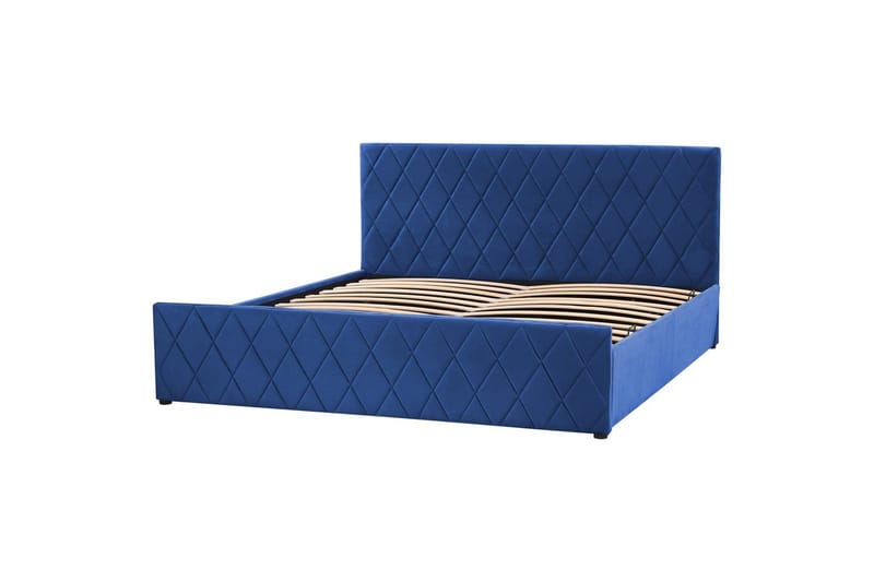 Seng med oppbevaring Rochefort - Blå, 180x200 cm - Møbler - Senger - Sengeramme & sengestamme