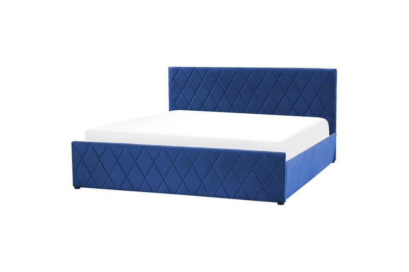 Seng med oppbevaring Rochefort - Blå, 180x200 cm - Møbler - Senger - Sengeramme & sengestamme