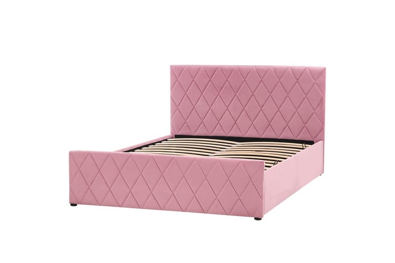 Seng med oppbevaring Rochefort - Rosa, 140x200 cm - Møbler - Senger - Sengeramme & sengestamme