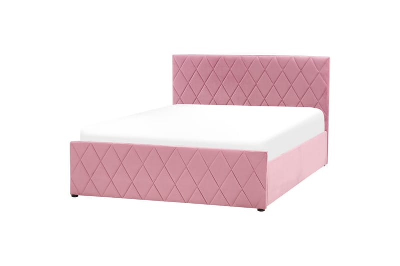 Seng med oppbevaring Rochefort - Rosa, 140x200 cm - Møbler - Senger - Sengeramme & sengestamme