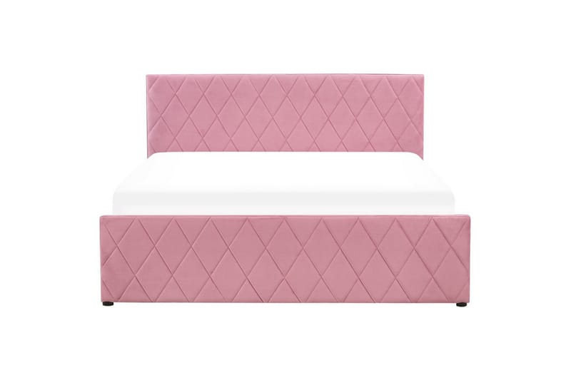 Seng med oppbevaring Rochefort - Rosa, 160x200 cm - Møbler - Senger - Sengeramme & sengestamme