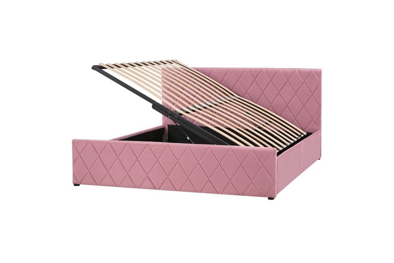 Seng med oppbevaring Rochefort, Rosa, 160x200 cm