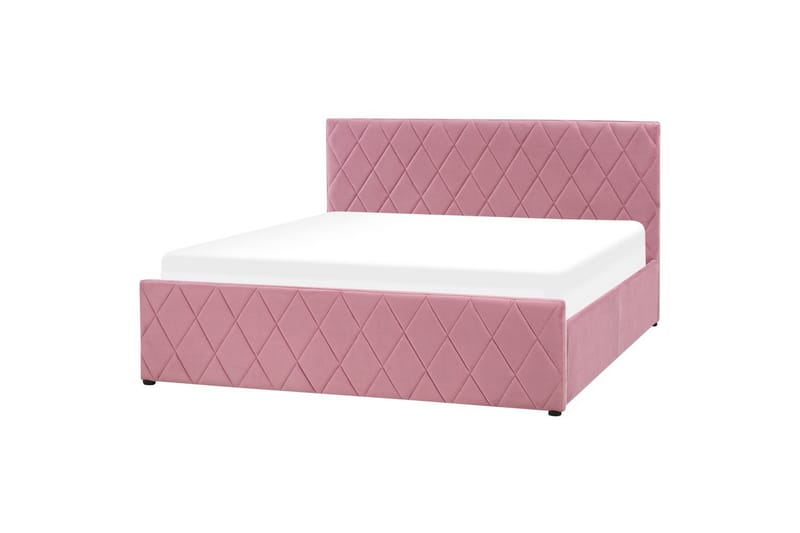 Seng med oppbevaring Rochefort - Rosa, 160x200 cm - Møbler - Senger - Sengeramme & sengestamme