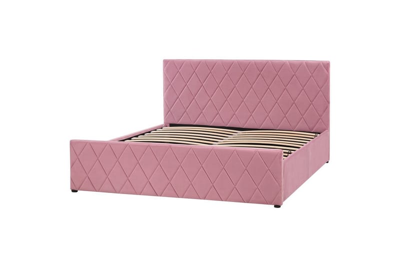 Seng med oppbevaring Rochefort - Rosa, 160x200 cm - Møbler - Senger - Sengeramme & sengestamme