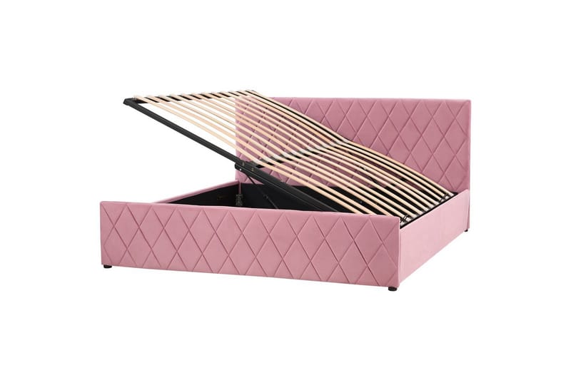 Seng med oppbevaring Rochefort - Rosa, 180x200 cm - Møbler - Senger - Sengeramme & sengestamme