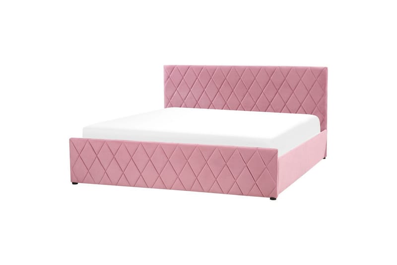 Seng med oppbevaring Rochefort - Rosa, 180x200 cm - Møbler - Senger - Sengeramme & sengestamme