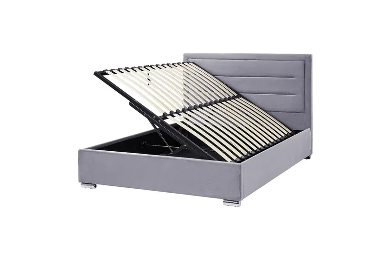 Seng med oppbevaring Rouen - Grå, 140x200 cm - Møbler - Senger - Sengeramme & sengestamme