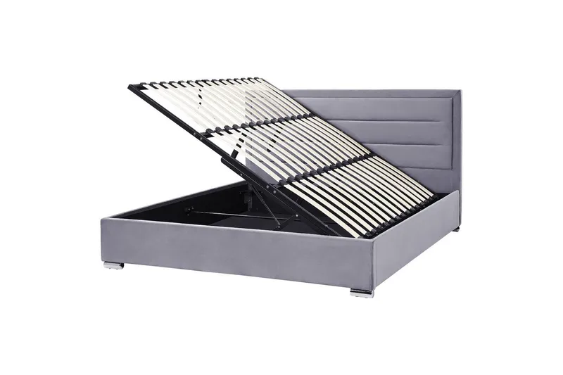 Seng med oppbevaring Rouen - Grå, 180x200 cm - Møbler - Senger - Sengeramme & sengestamme