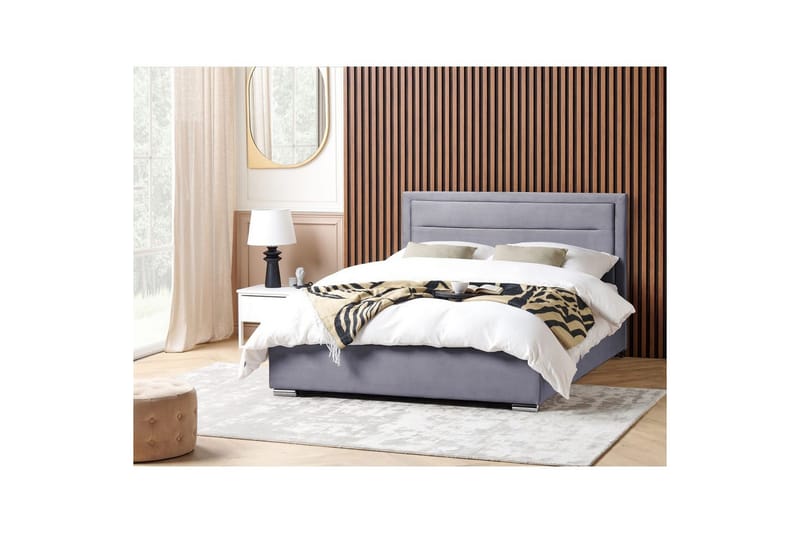 Seng med oppbevaring Rouen - Grå, 180x200 cm - Møbler - Senger - Sengeramme & sengestamme