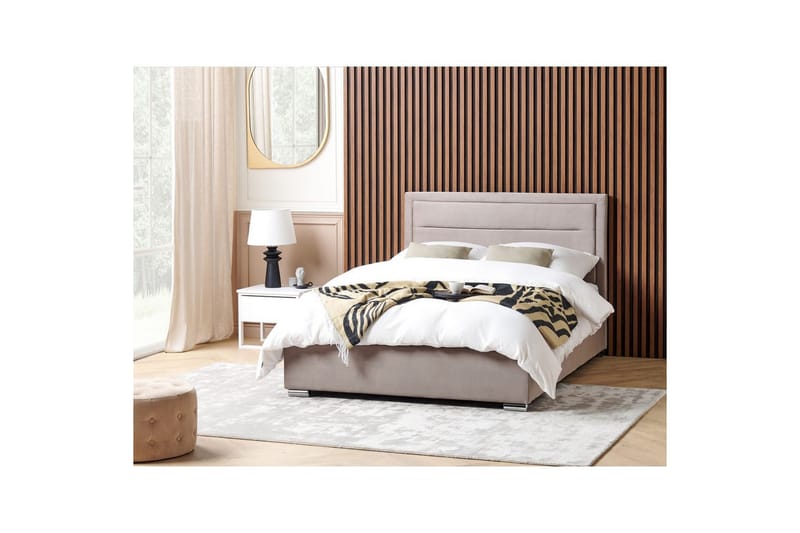 Seng med oppbevaring Rouen - Taupe, 140x200 cm - Møbler - Senger - Sengeramme & sengestamme