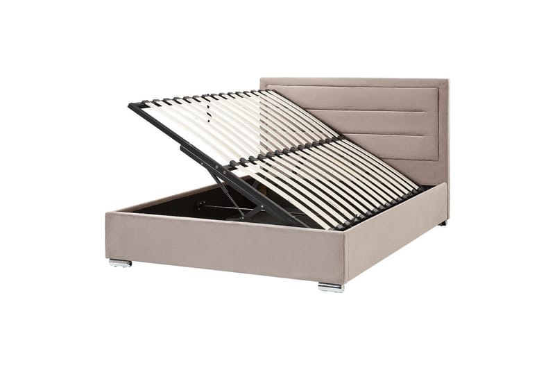 Seng med oppbevaring Rouen, Taupe, 160x200 cm
