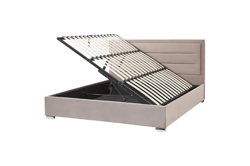 Seng med oppbevaring Rouen, Taupe, 180x200 cm