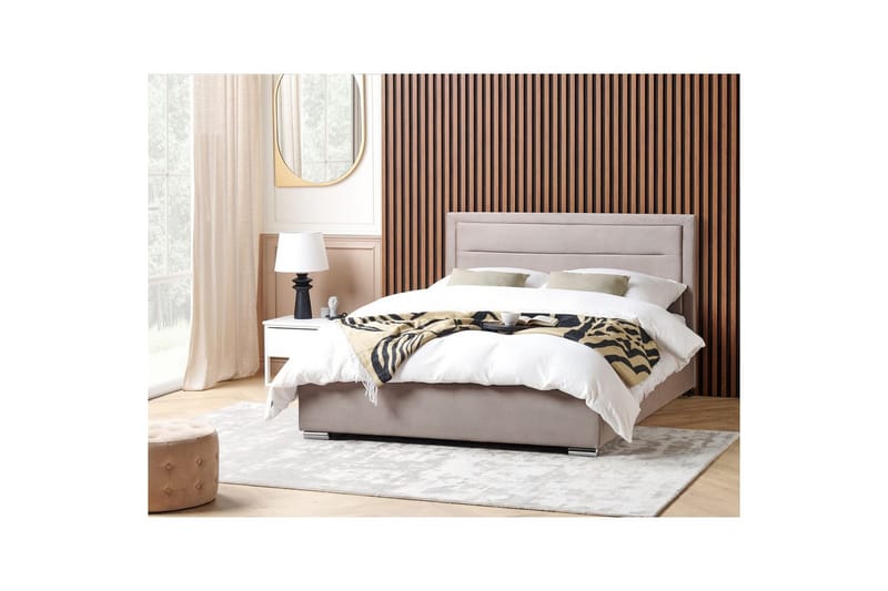 Seng med oppbevaring Rouen - Taupe, 180x200 cm - Møbler - Senger - Sengeramme & sengestamme
