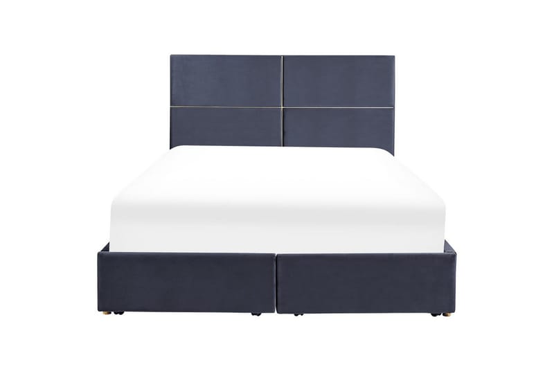 Seng med oppbevaring Vernoyes - Svart, gull, 160x200 cm - Møbler - Senger - Sengeramme & sengestamme