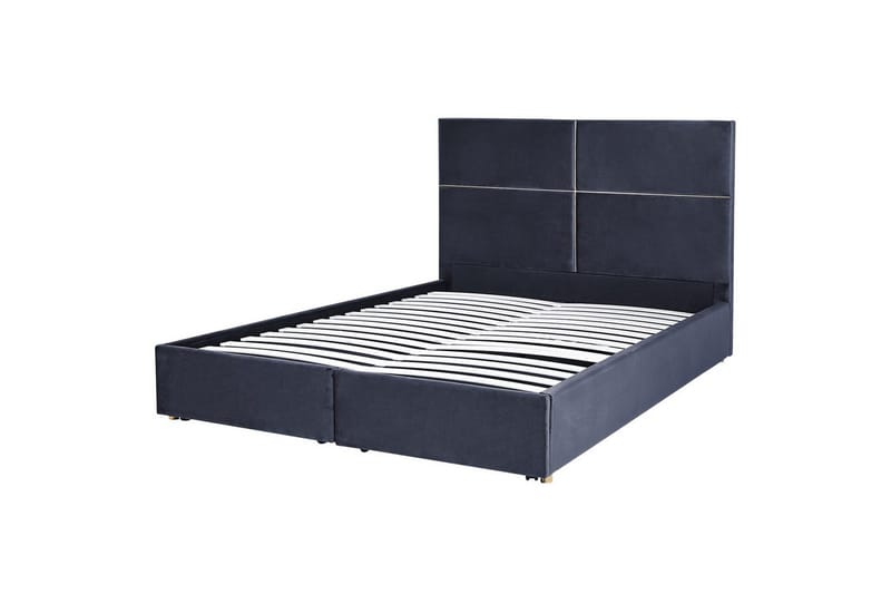 Seng med oppbevaring Vernoyes - Svart, gull, 180x200 cm - Møbler - Senger - Sengeramme & sengestamme