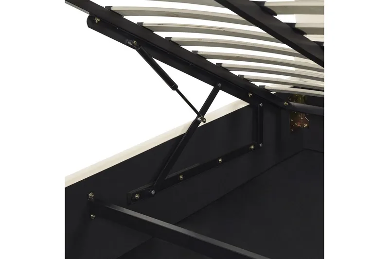 Seng med oppbevaring Vincennes - Hvit, Svart, 140x200 cm - Møbler - Senger - Sengeramme & sengestamme