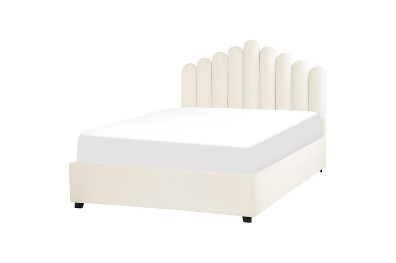 Seng med oppbevaring Vincennes - Hvit, Svart, 140x200 cm - Møbler - Senger - Sengeramme & sengestamme