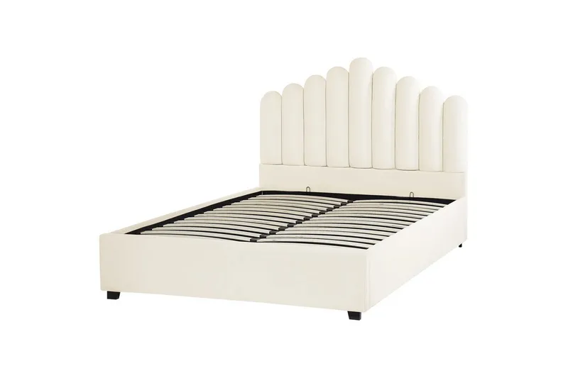 Seng med oppbevaring Vincennes - Hvit, Svart, 140x200 cm - Møbler - Senger - Sengeramme & sengestamme