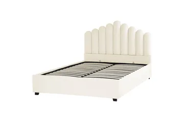 Seng med oppbevaring Vincennes - Hvit, Svart, 160x200 cm - Møbler - Senger - Sengeramme & sengestamme