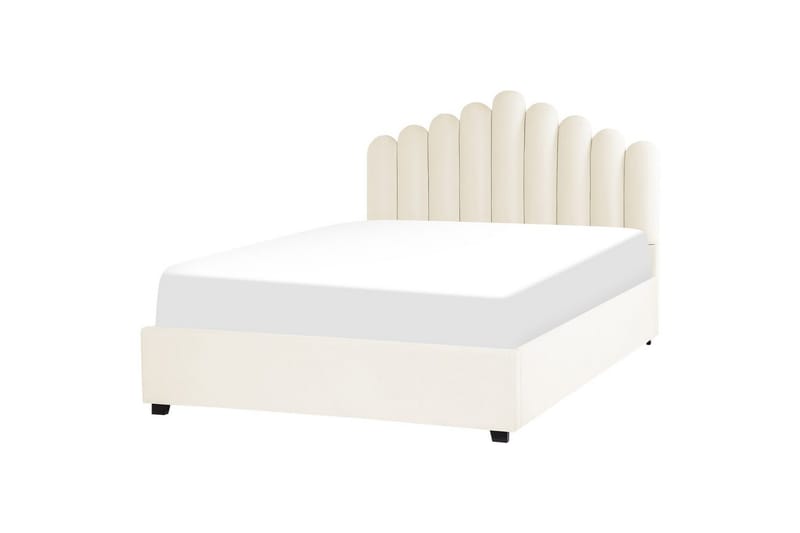 Seng med oppbevaring Vincennes - Hvit, Svart, 160x200 cm - Møbler - Senger - Sengeramme & sengestamme