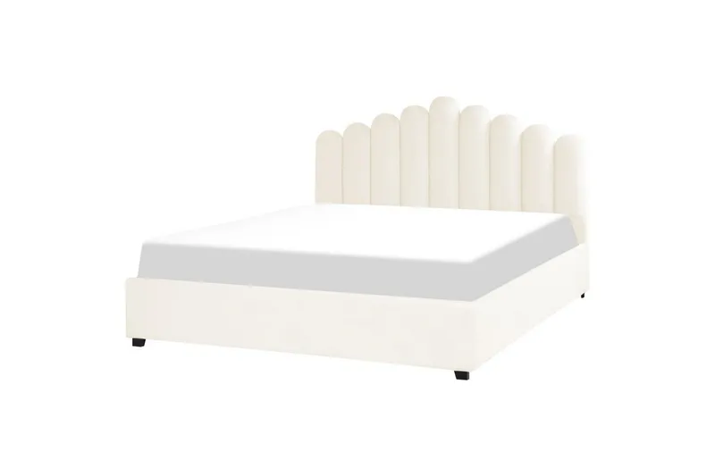 Seng med oppbevaring Vincennes - Hvit, Svart, 180x200 cm - Møbler - Senger - Sengeramme & sengestamme