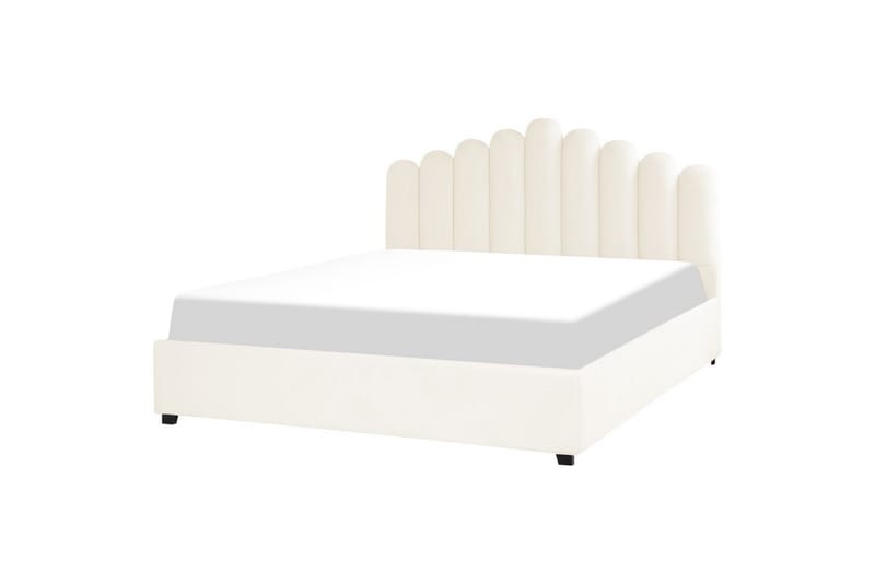Seng med oppbevaring Vincennes - Hvit, Svart, 180x200 cm - Møbler - Senger - Sengeramme & sengestamme