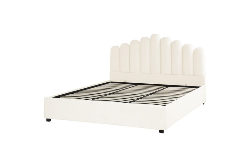 Seng med oppbevaring Vincennes - Hvit, Svart, 180x200 cm - Møbler - Senger - Sengeramme & sengestamme